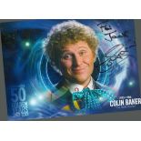 Colin Baker signed 8x6 inch Doctor Who celebrating 50 Golden Years 1963-2013 colour post card