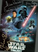 Star Wars Trilogy multi signed 6x4 inch colour promo photo signatures include Dave Prowse, Michael