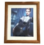 Jeri Ryan signed 14x11 inch overall framed and mounted colour photo. Good condition. All