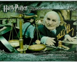 Harry Potter Michael Henbury as Gringotts Goblin signed 8 x 10 inch colour photo. Good condition.