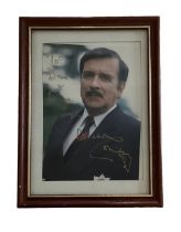Nicholas Courtney signed 8x6 inch overall framed and mounted Dr Who colour photo. Dedicated. Good