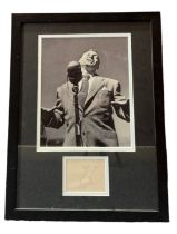 Frankie Laine mounted signature with black and white photo, framed. Measures 17"x13" appx. Good