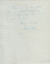 Tony Britton An Interesting Two-Page Handwritten Signed Letter From The Actor Discussing His