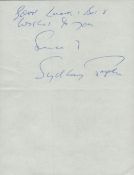Sydney Tafler An Interesting Two-Page Handwritten Signed Letter From The Actor Discussing His Plays,