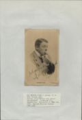 Vintage signed Seymour Hicks black & white photo 6.5x4.5 Inch corner stickers onto an A4 white sheet