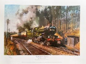 Terence Cuneo CVO OBE RGI FGRA 18X13.5 Colour print Titled 'Cathedrals Express' Limited Edition.