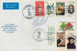 Harvey Smith signed USA cover. Mailed and franked in Harvey and Smith in the USA 9 Stamps plus