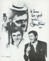 Jerry Lewis signed 10x8 inch black and white photo. Dedicated. Good condition. All autographs come