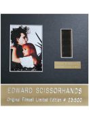 Edward Scissorhands 10x8 inch original film cell presentation limited edition 23:500. Good