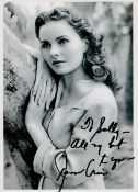 Jeanne Crain signed 8x6 inch approx black and white photo. Dedicated. Good condition. All autographs