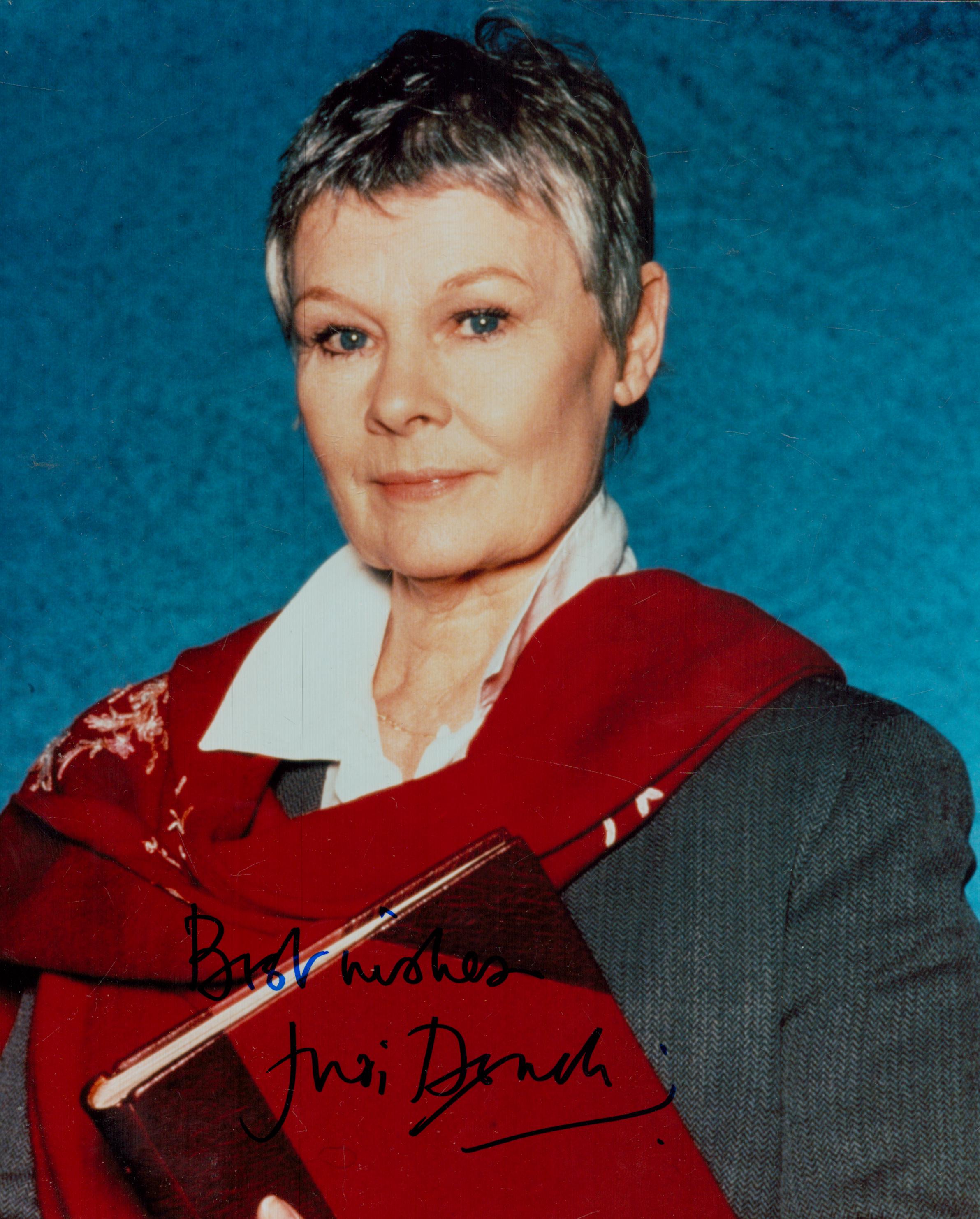 Dame Judi Dench signed 10x8 inch colour photo. Good condition. All autographs come with a