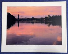 Ronald Israel 28x22 Colour Print Titled 'Hammersmith Bridge'. Good condition. All autographs come
