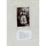 Vintage signed Miss Fanny Fields black & white photo 5.5x3.5 Inch corner stickers onto an A4 white