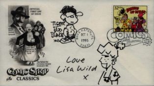 Lisa Wild signed Comic Strip FDC. Good condition. All autographs come with a Certificate of