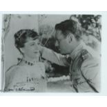 Joan Fontaine and Douglas Fairbanks Jr signed 10x8 inch black and white photo. Good condition. All