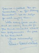 Elsie And Doris Waters Hand Signed Two-Page Handwritten Letter By The Musical 'Gert And Daisy' Duo -