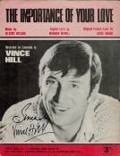 Vince Hill signed 11x8 inch The Importance of your love music score sheet signature on front