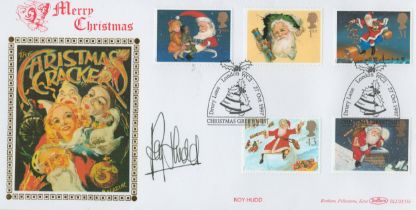 Roy Hudd signed Merry Christmas Benham FDC Double PM Christmas Greetings Drury Lane London WC2 27