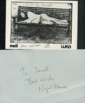 Nigel Planer signed 'Neil' 6x4 inch black and white photo accompanied with signature piece 7x4.5