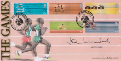 John Inverdale signed The Games Benham FDC Double PM The Games 2002 London 16 July 2002. Good