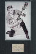 Billy Fury (1940 1983) Singer Signed Album Page With 12x19 Mounted Photo Display. Good condition.