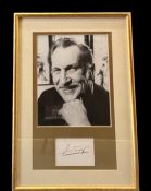 Vincent Price mounted signature with black and white photo, framed. Measures 17"x11" appx. Good