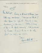 Sir Hugh S Robertson A Good Handwritten Signed Letter From The Scottish Composer And Britain's