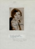 Vintage signed Norah Blaney black & white photo 5.5x3.5 Inch corner stickers onto an A4 white