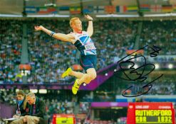 Athletics Greg Rutherford signed 12x8 inch colour photo. Good condition. All autographs come with