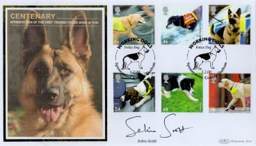 Selina Scott signed Centenary Introduction of the First Trained Police Dogs in 1908 Benham FDC