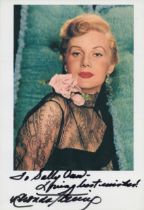 Rhonda Fleming signed 8.5x5.5 inch colour photo. Dedicated. Good condition. All autographs come with