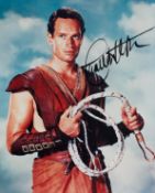 Charlton Heston signed 10x8 inch black and white photo. SECRATERIAL. Good condition. All