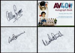 Aston Villa 40th anniversary autograph book. Signed by Bremner, McNaught, Mortimer, Evans, Gibson,