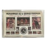 Muhammad Ali and George Foreman signed When we were Kings DVD mounted and framed with various colour