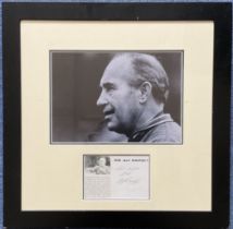 Football Sir Alf Ramsey 20x20 mounted and framed signature piece includes signed page and superb