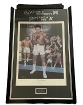 Muhammad Ali and Paddy Monaghan signed The Greatest colour print. Numbered 260 of 500. Framed and