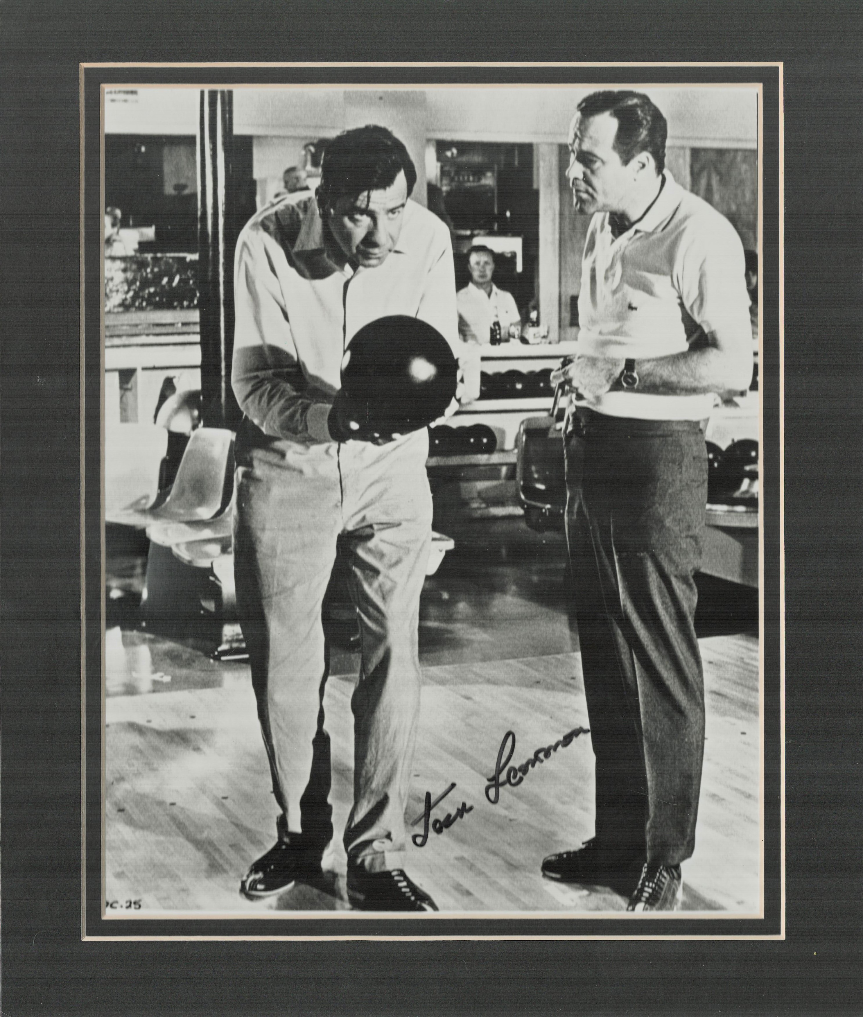 Jack Lemon signed 10"x12" black and white mount. Good condition. All autographs come with a