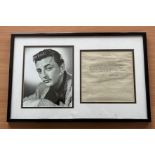 Robert Mitchum mounted signed and framed Promissory Note dated 26 Sept 1961 and black and white