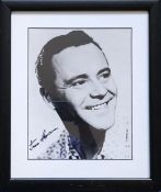 Jack Lemon signed 13x11 inch overall mounted and framed black and white photo. Good condition. All