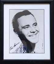 Jack Lemon signed 13x11 inch overall mounted and framed black and white photo. Good condition. All