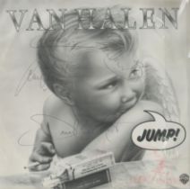 Van Halen 33rpm signed 33rpm record sleeve of Jump. Signed by 4. record included. Good condition.