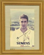 Real Madrid legend Raul signed approx. 16x12 framed colour photo. Good condition. All autographs