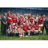 Autographed Man United 12 X 8 Photo : Col, Depicting Man United Players Celebrating With The Fa