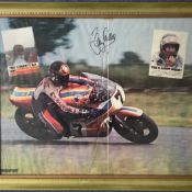 Barry Sheene Signed SuperSport Poster in black ink. Housed in a Frame measuring 22 x 18 inches.