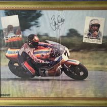 Barry Sheene Signed SuperSport Poster in black ink. Housed in a Frame measuring 22 x 18 inches.