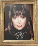 Signed Framed colour Photo of Sarah Brightman (Time to Say Goodbye) Autograph is written in pen.