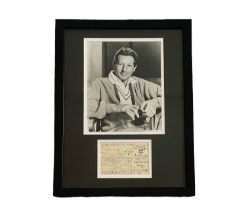 Danny Kaye signed mounted and framed receipt/invoice for Standard Oil Company of California dated