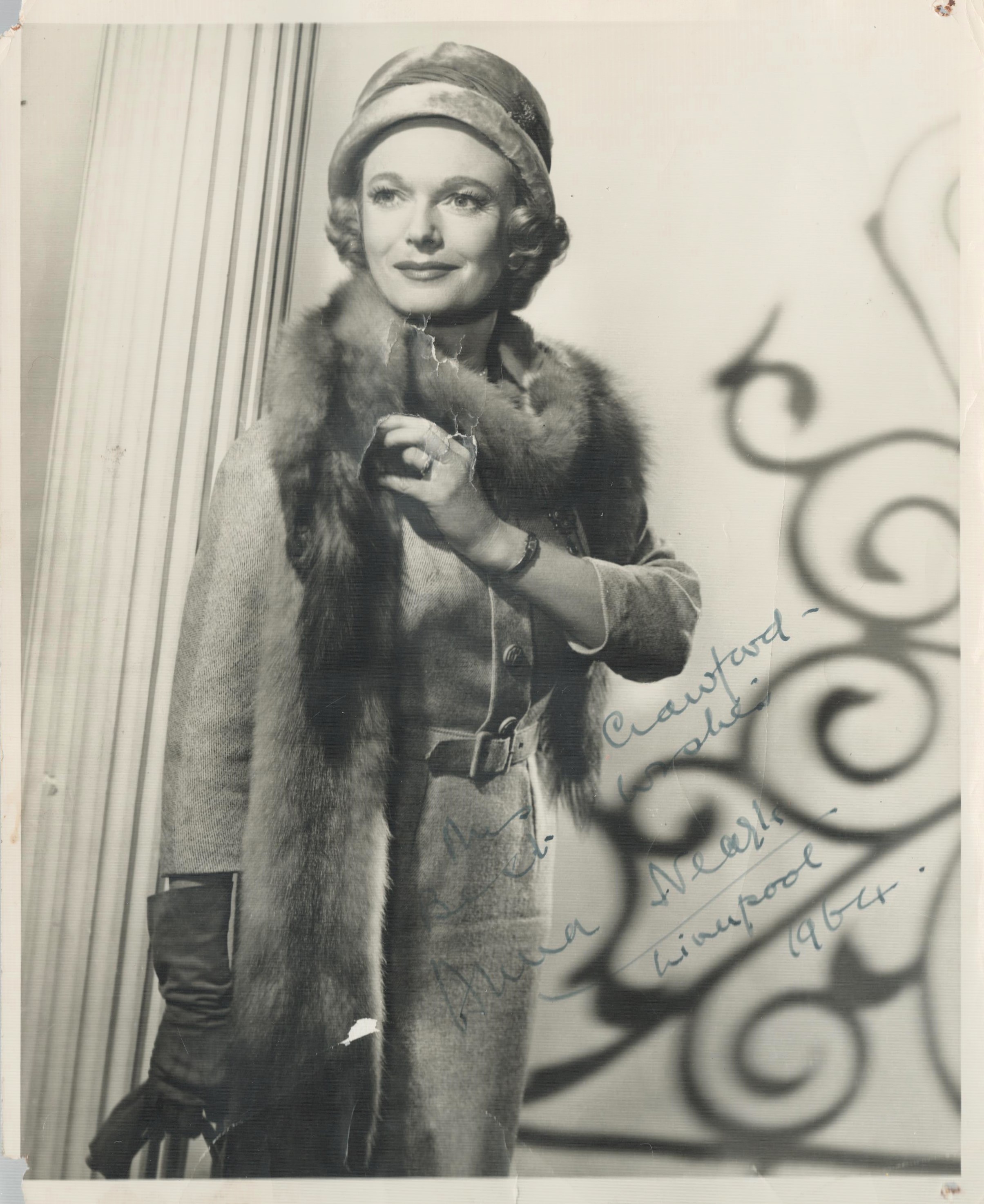 Anna Neagle signed 10x8inch black and white photo. Few knocks and marks to photo caused by age.