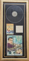 Louis Armstrong 34x16 mounted and framed signature piece includes signed album page, vintage