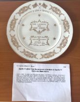 Commemorative Apollo 11 plate from Buzz Aldrin's own collection. Approx 12inch. Good condition.